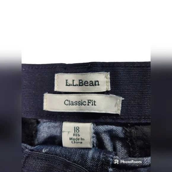 L.L.Bean Classic Fit Cotton Denim Jean Skirt Women 18 Blue Pockets - Picture 6 of 6